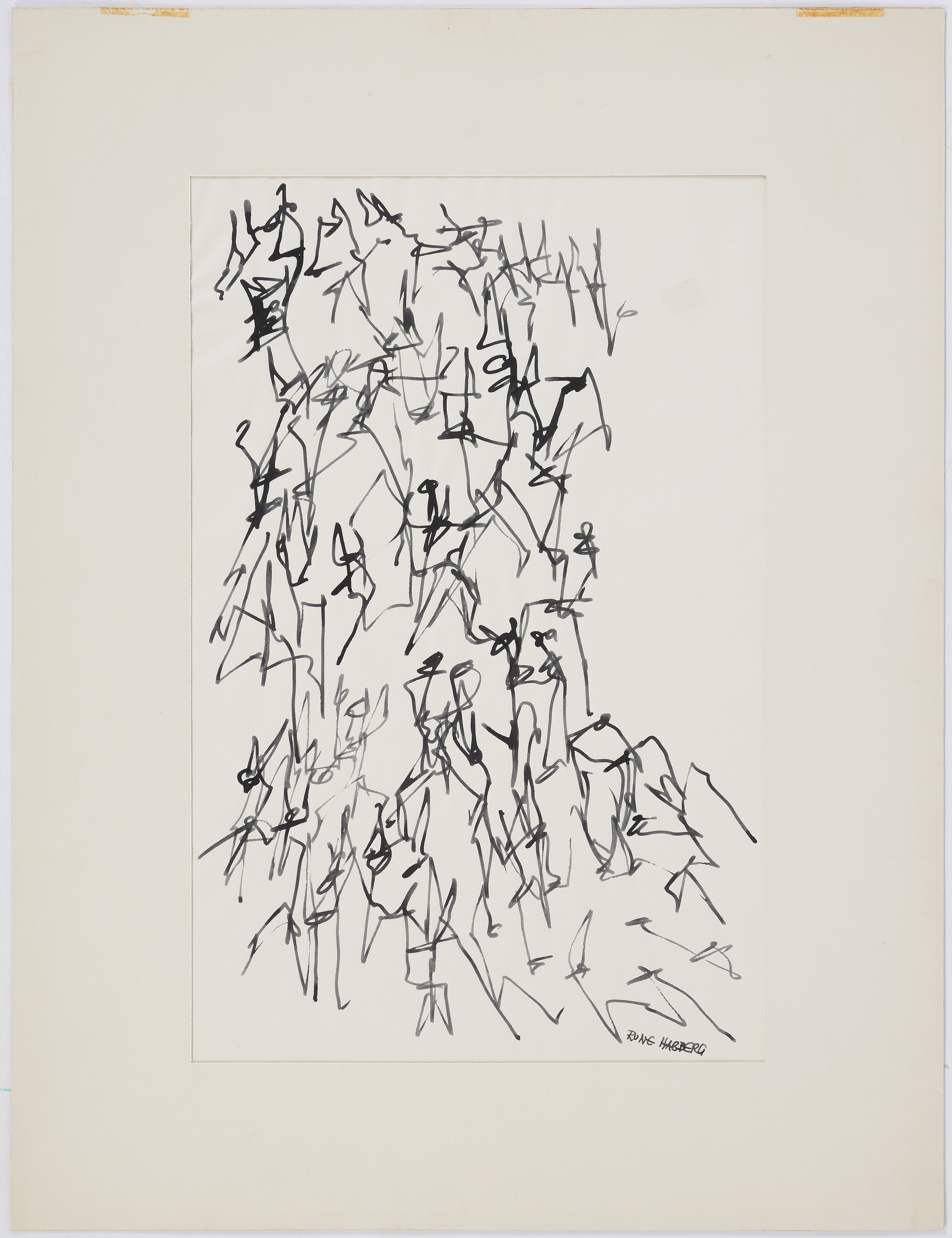 Artwork by Rune Hagberg, Rune Hagberg, ink on paper, signed., Made of ink on paper