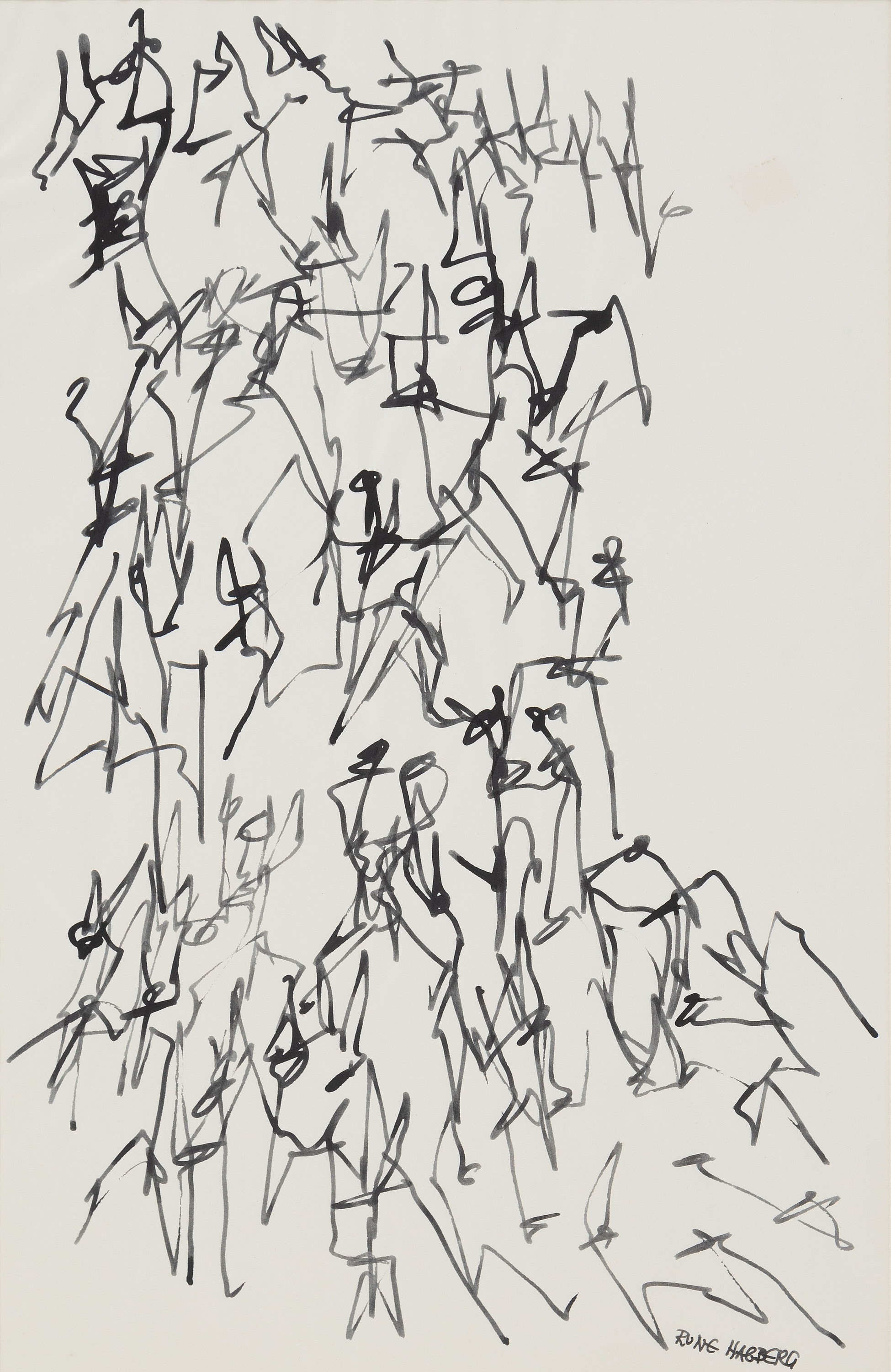 Artwork by Rune Hagberg, Rune Hagberg, ink on paper, signed., Made of ink on paper