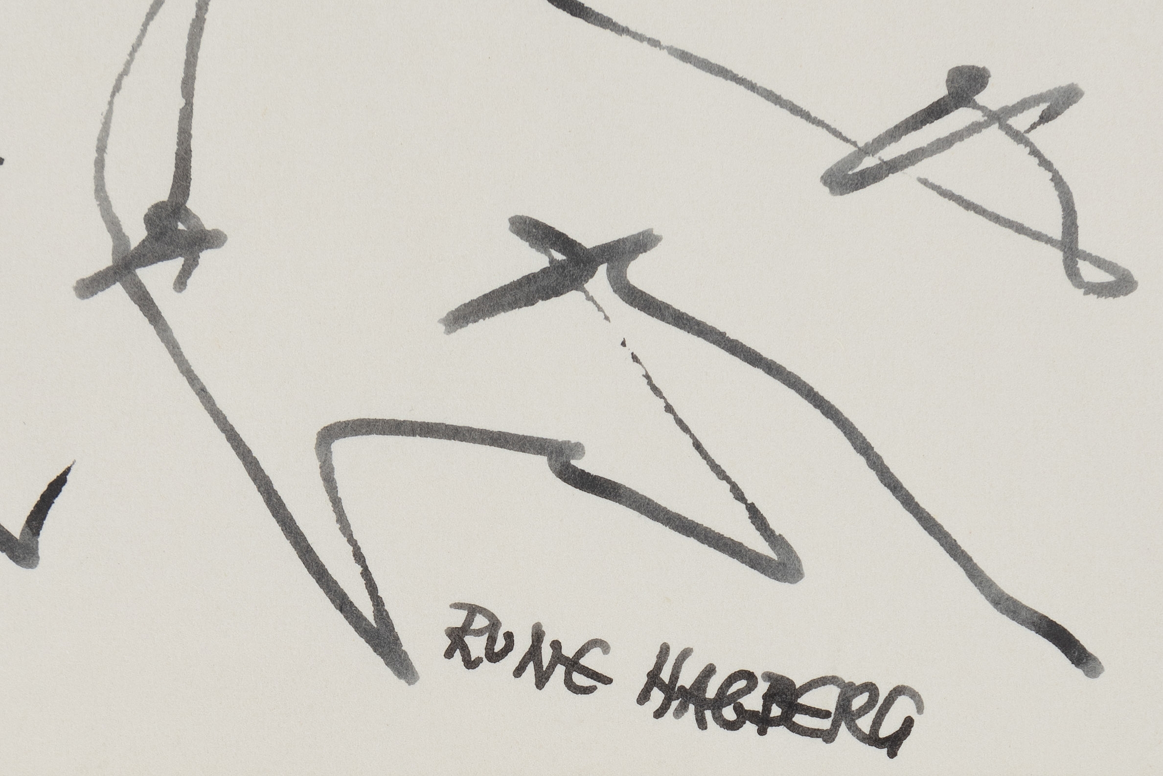Artwork by Rune Hagberg, Rune Hagberg, ink on paper, signed., Made of ink on paper