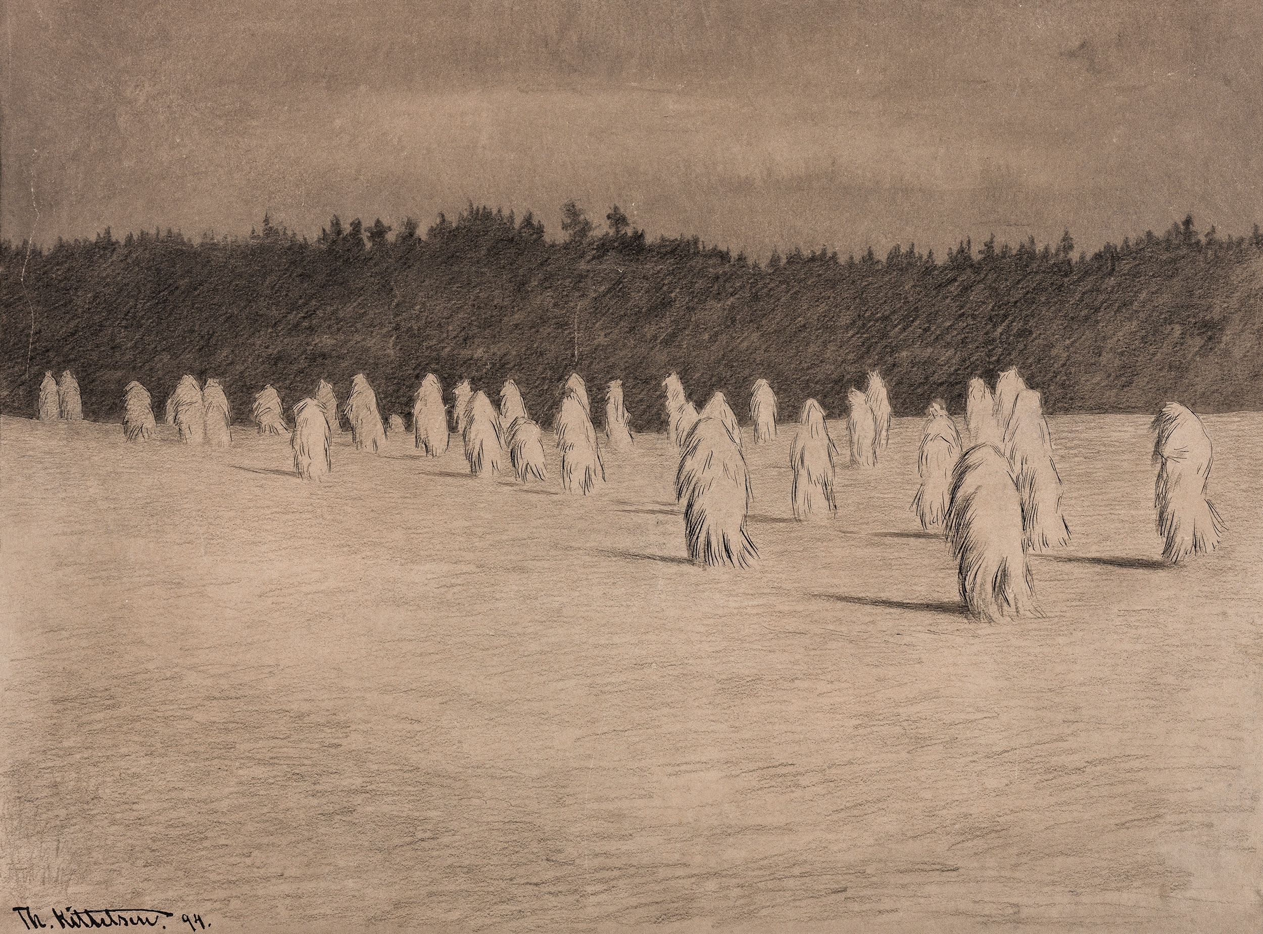 On the Road to the Suffragettes' Meeting by Theodor Kittelsen, 1894