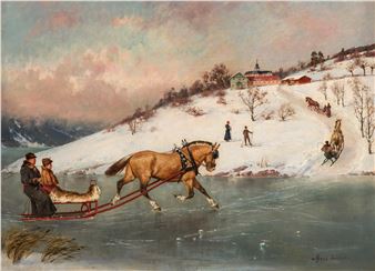 Horse and Sledge on the Ice - Axel Ender