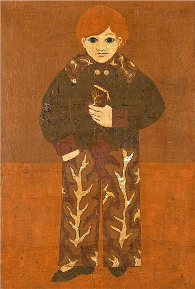 PRIMITIVE BLOND BOY, AND PRIMITIVE BLOND GIRL - Edith Caywood