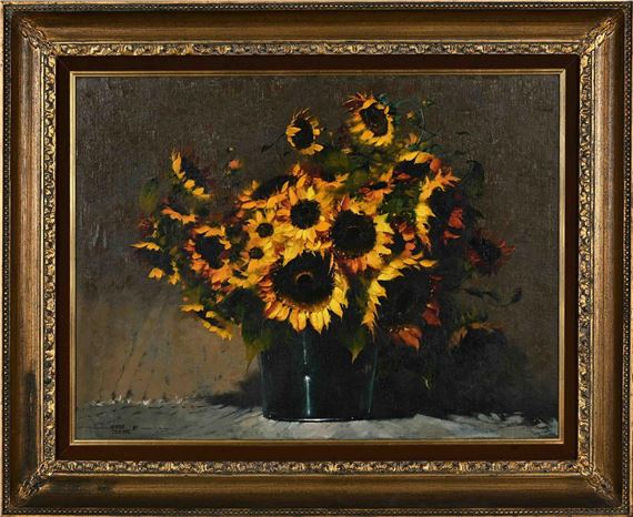 STILL LIFE WITH SUNFLOWERS by Hennie Griesel, 1981
