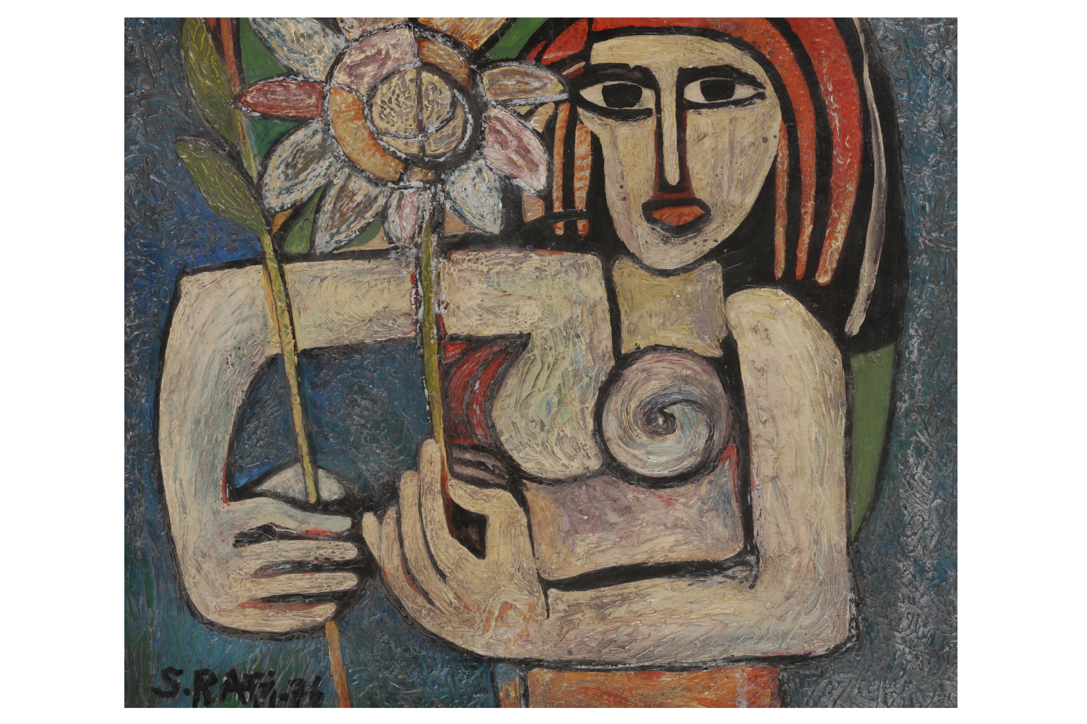 Samir Rafi | Study of female nude with flower | MutualArt