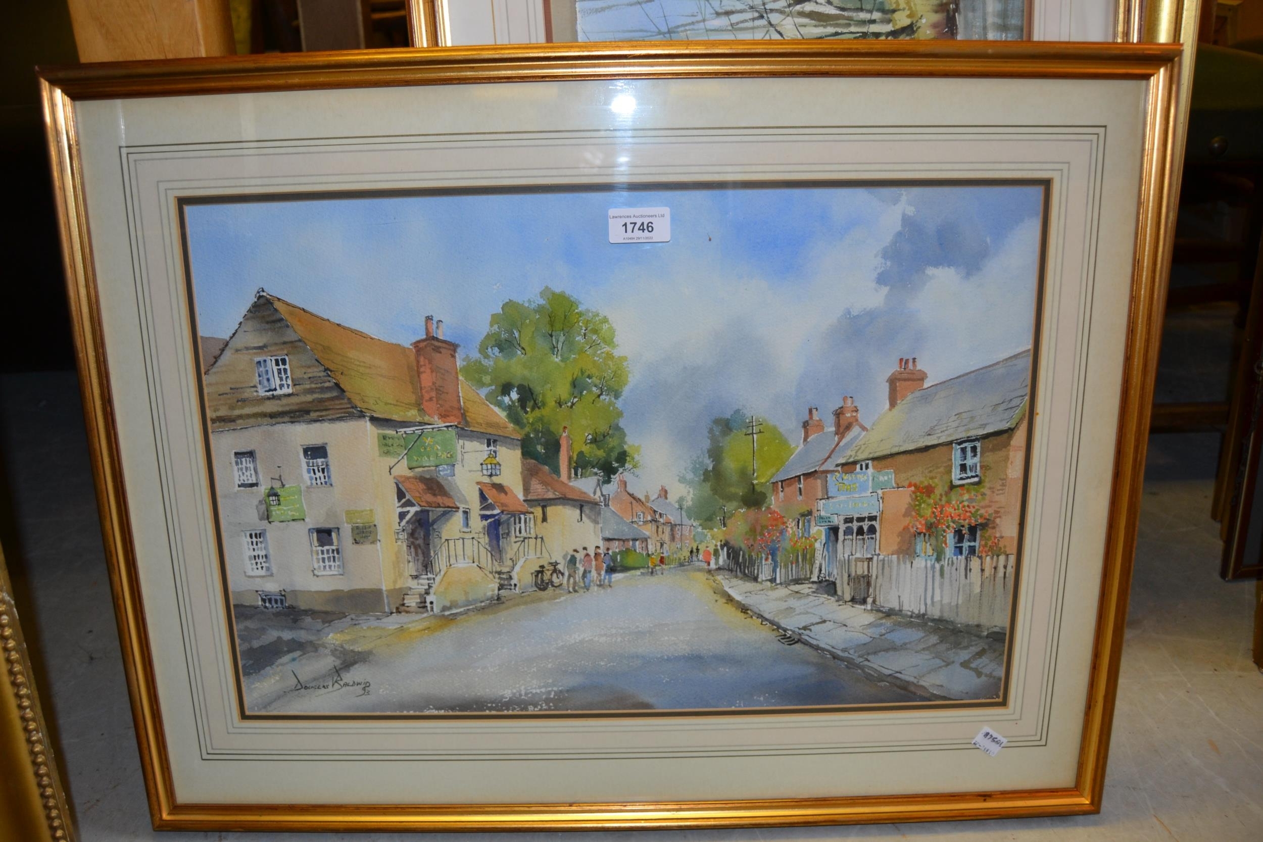Douglas Baldwin | rural street scene with figures (possibly Banstead ...