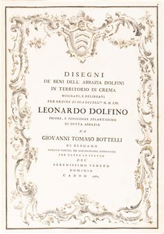 Drawings of the properties of the Dolfini abbey in the Crema area - Leonardo Dolfino