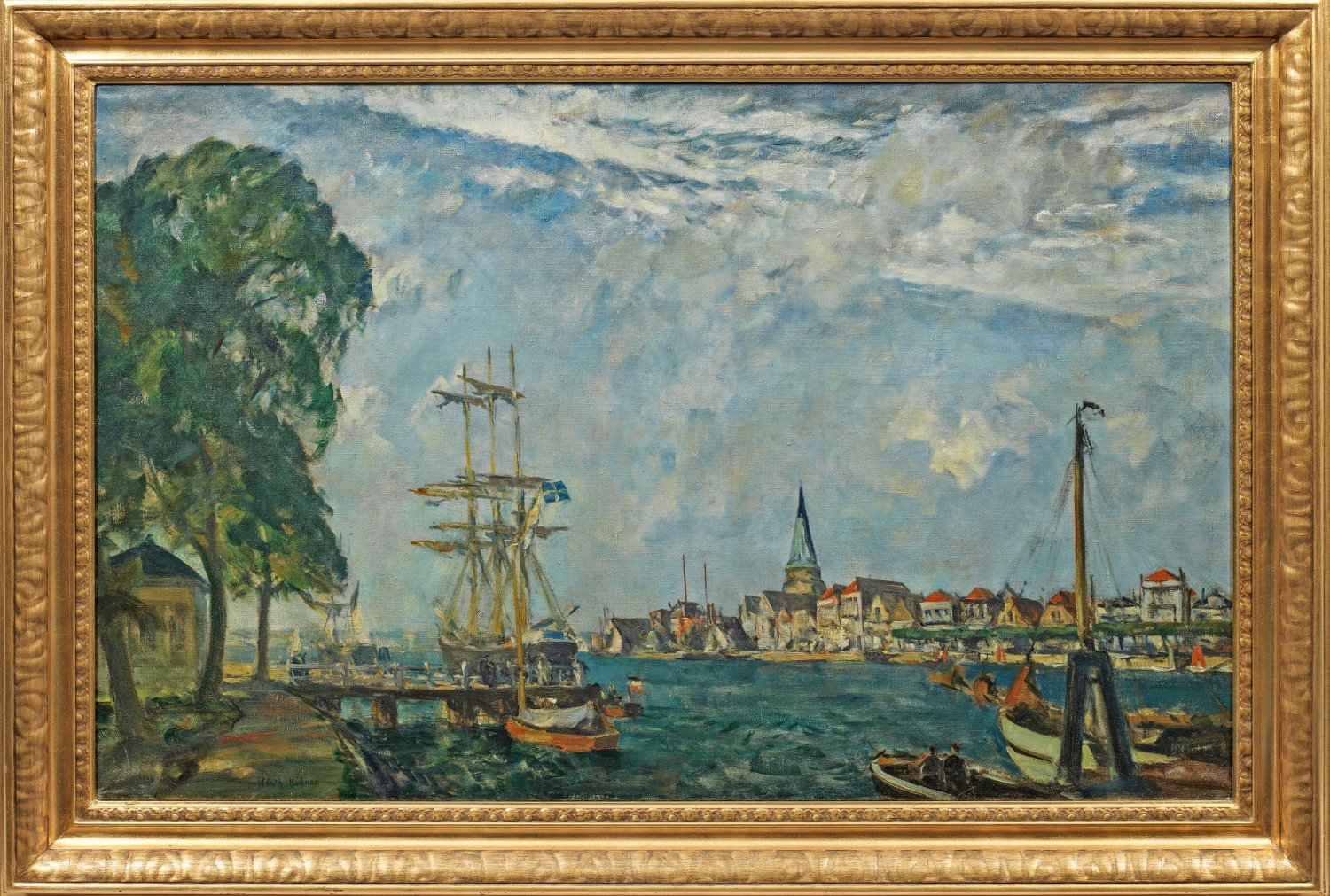 Ulrich Hübner | Segelschiffe im Hafen von Travemünde (1906 - 1912 ...