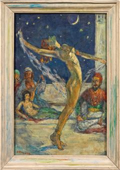 Haremszene mit tanzendem Akt vor einem Sternenhimmel - Erich Krause