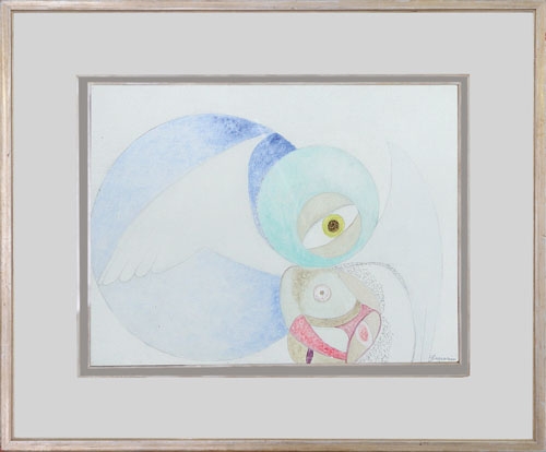 Artwork by Bruna Gasparini, Albatro sulla luna, Made of mixed technique on canvas