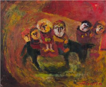 People on a donkey - Maria Tourou