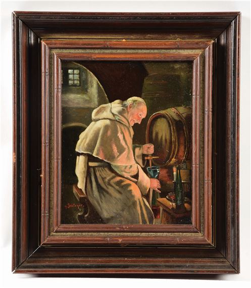 MONK IN THE TAVERN by Joseph Anthony Buzzelli, 19th century