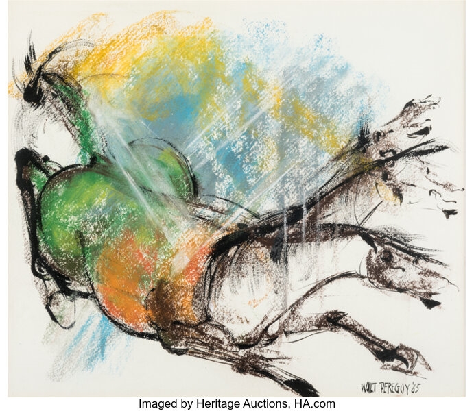 Alwyn Walter Peregoy | Walt Peregoy Horse Drawing Signed Original Art ...