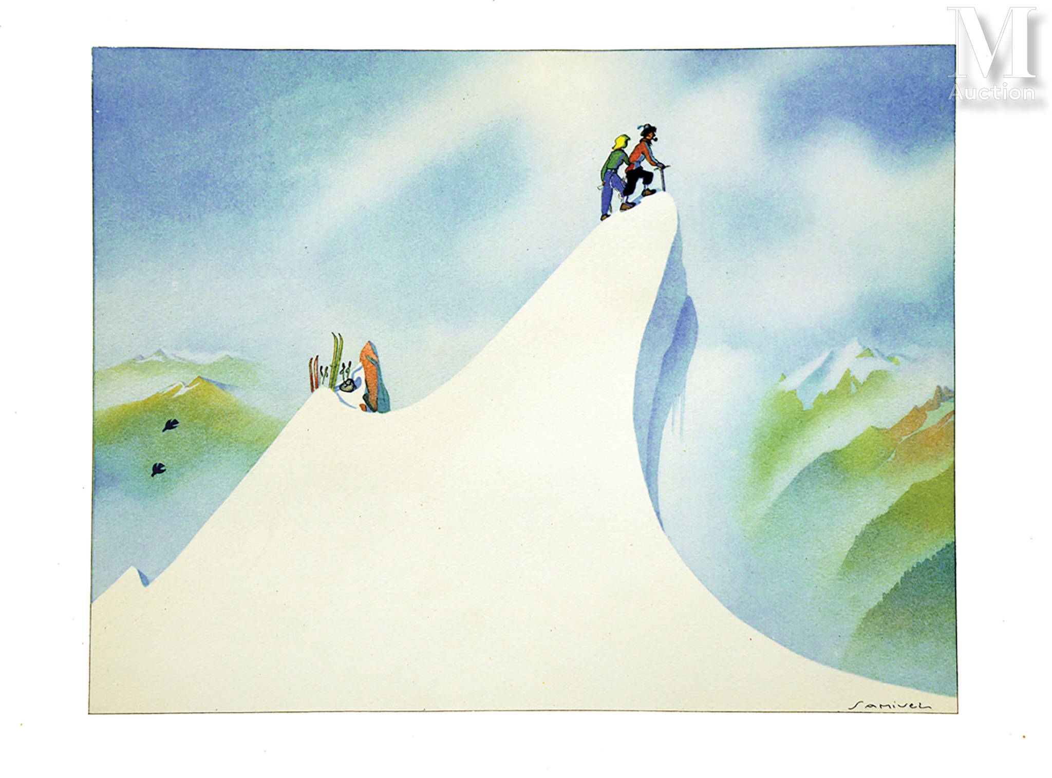 Samivel | En haut lieu d'après dessin de Samivel (1950) | MutualArt