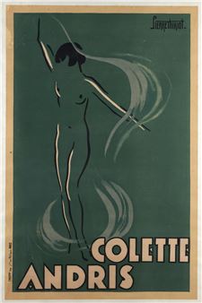 PIERRE THIRIOT (1904-1991) COLETTE ANDRIS lithograph poster, - Pierre  Thiriot