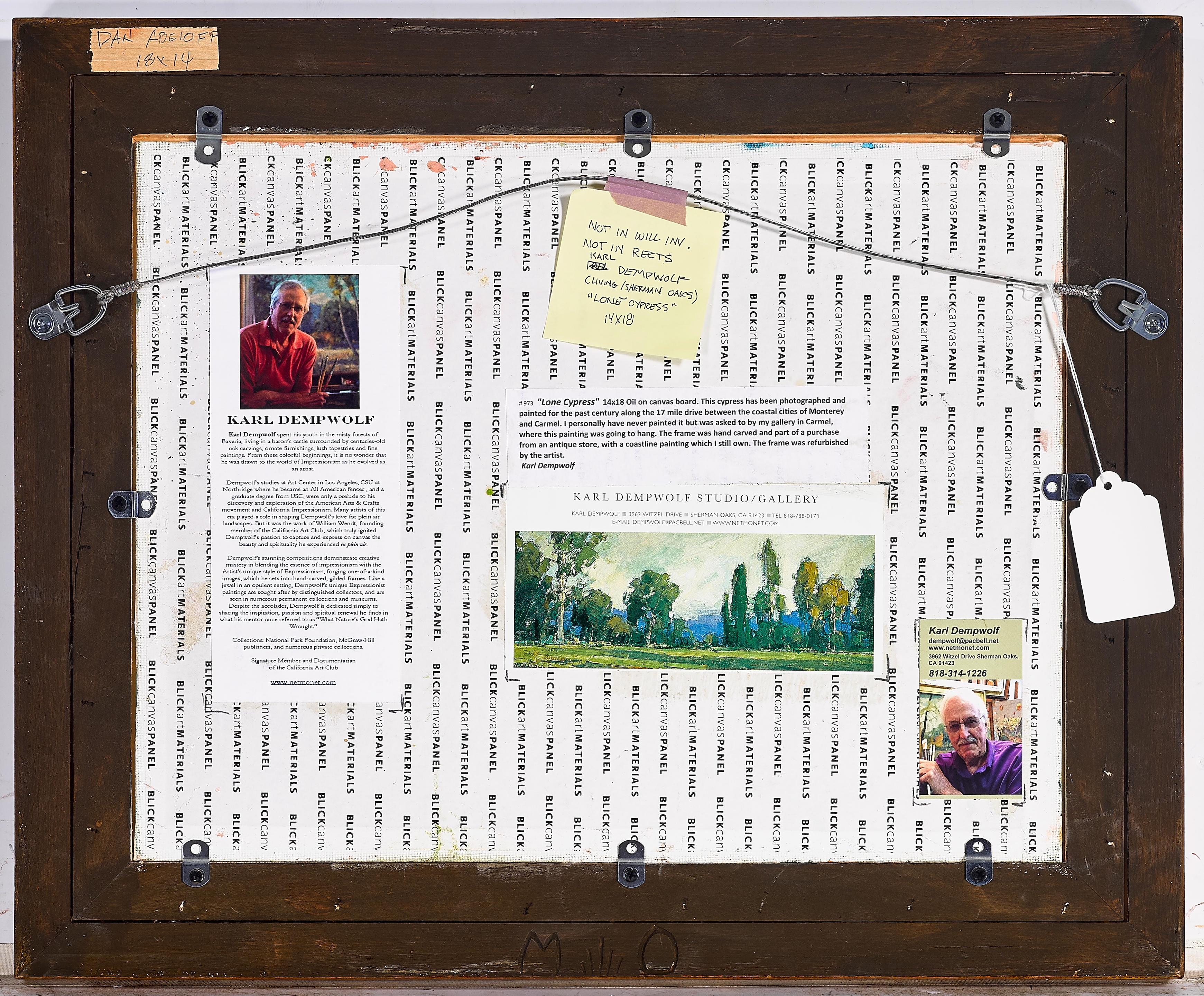 Artwork by Karl Dempwolf, Lone Cypress, Made of oil on canvasboard