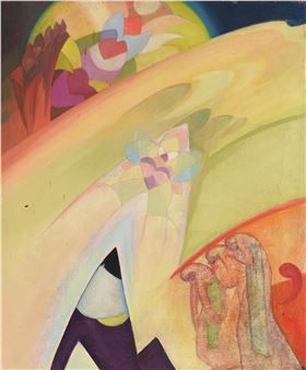 Three Figures in an Abstract Landscape - Maurice Del Mue