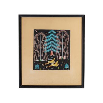 a forest interior with pairs of animals - Merina Lujan