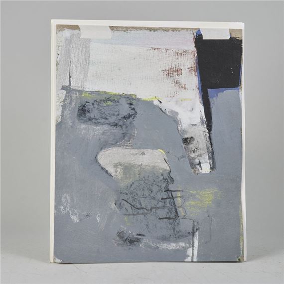 Sweden. Grå komposition. Monogramsignerad GBS. Mixed media - Gun-Britt Sundstedt