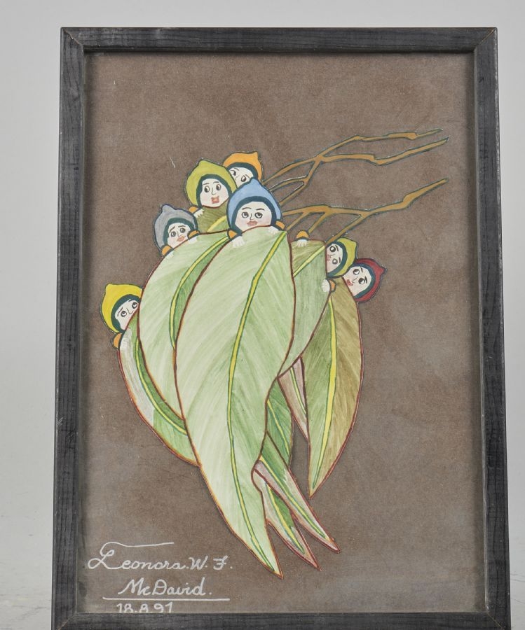 Artwork by Leonora W. L. McDavid, daterad 18. 8. 91. Bildmått: 29x20 cm, Made of COLLAGE