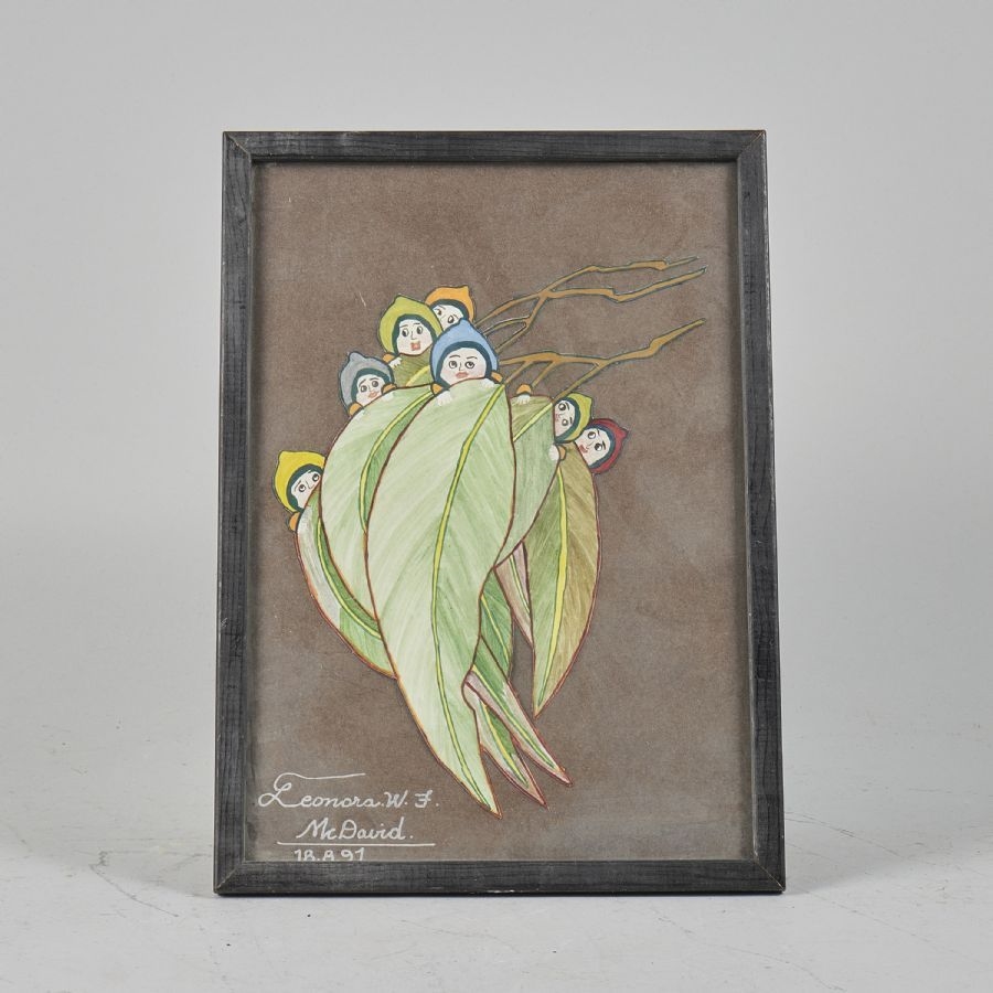 Artwork by Leonora W. L. McDavid, daterad 18. 8. 91. Bildmått: 29x20 cm, Made of COLLAGE