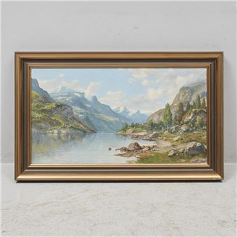 Norway. Fjordlandskap. Signed - Reinhard Arnesen