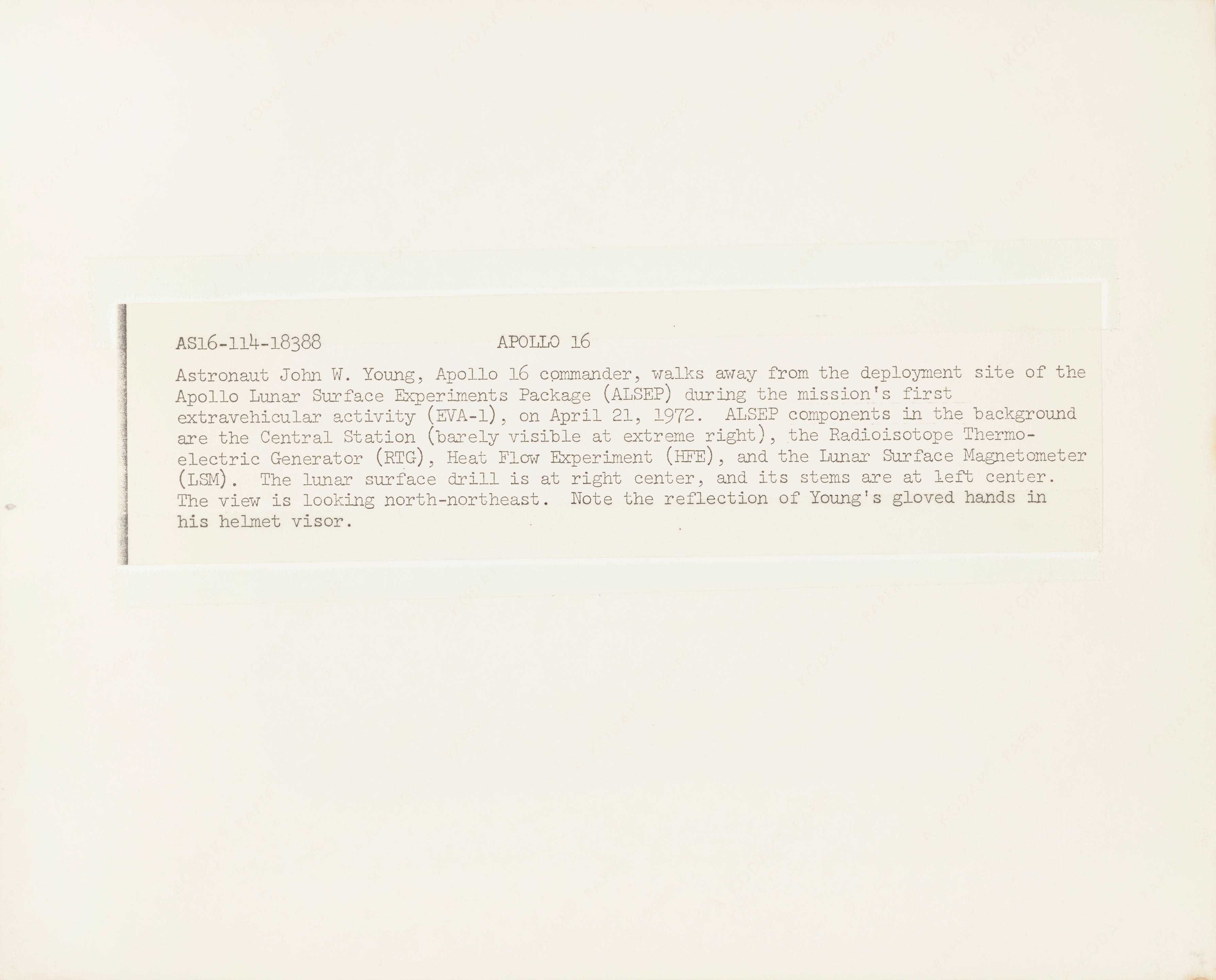 Artwork by Charlie Duke, JOHN YOUNG ON LUNAR EVA, Made of Chromogenic color photograph