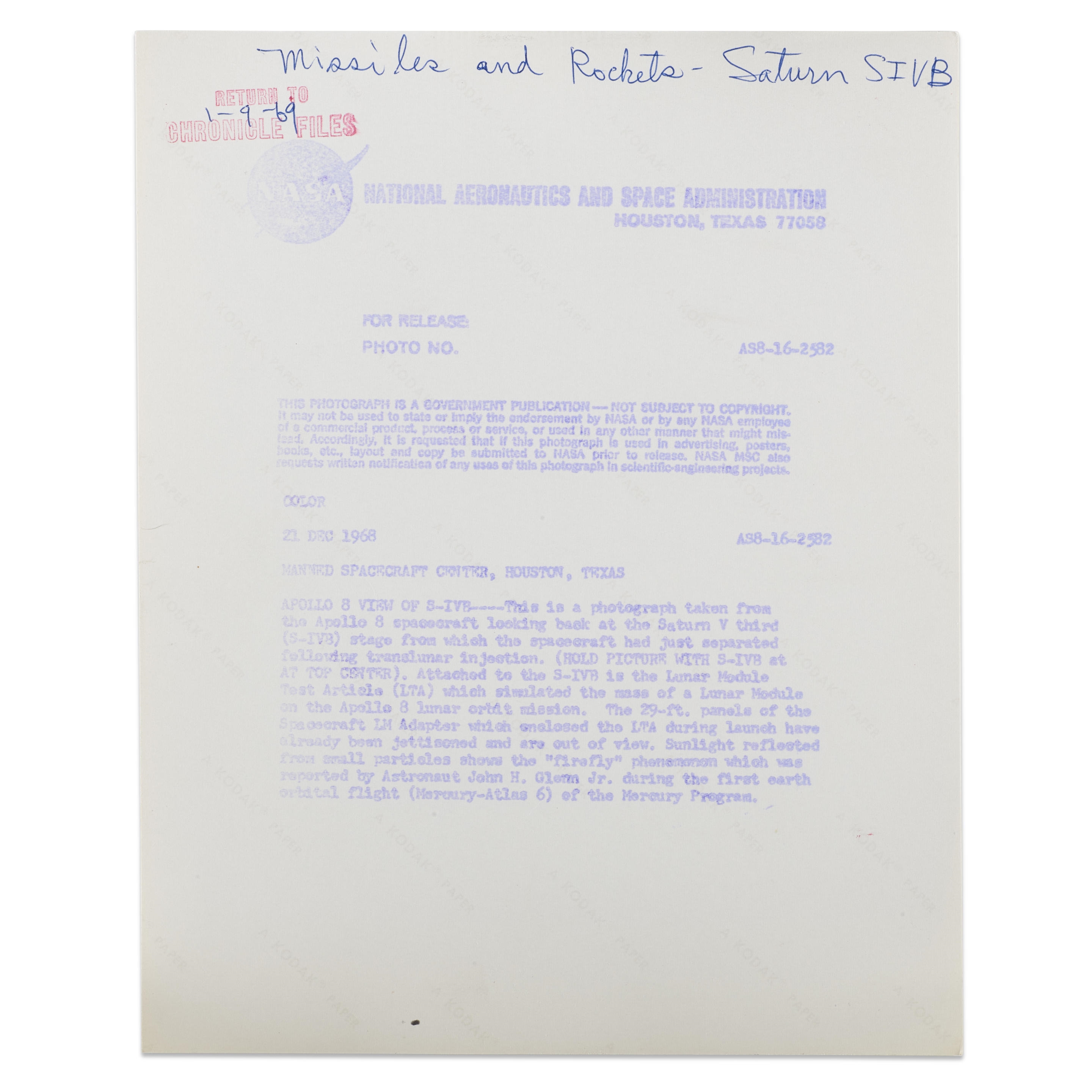 James Lovell | APOLLO 8: TRANSLUNAR INJECTION (21) | MutualArt