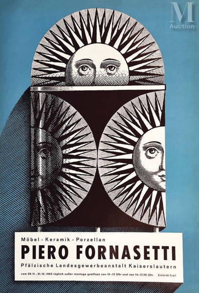 Piero Fornasetti Mobel Keramik Porzellan by Piero Fornasetti, 1962