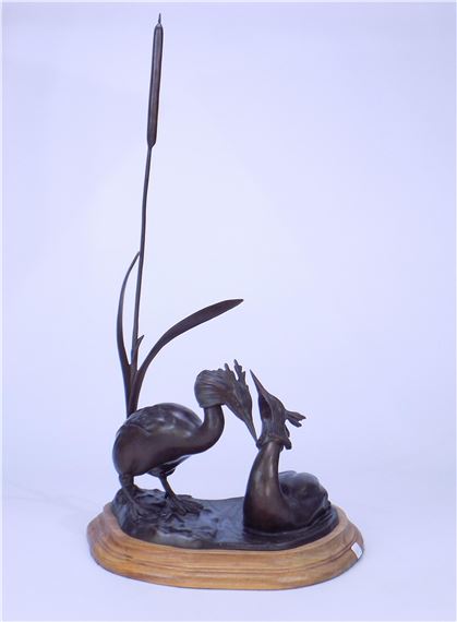 MILES, Frank (1946), BRONZE, 'Great Crested Grebes" by Frank Miles, 86