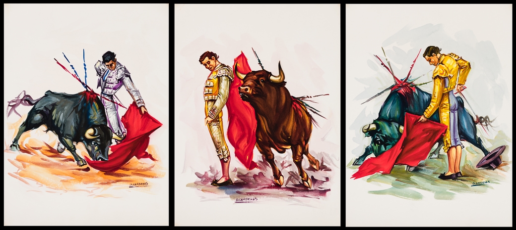 Artwork by David Cárdenas Melgoza, Three Works: Matadors, Made of Watercolor and gouache on illustration board
