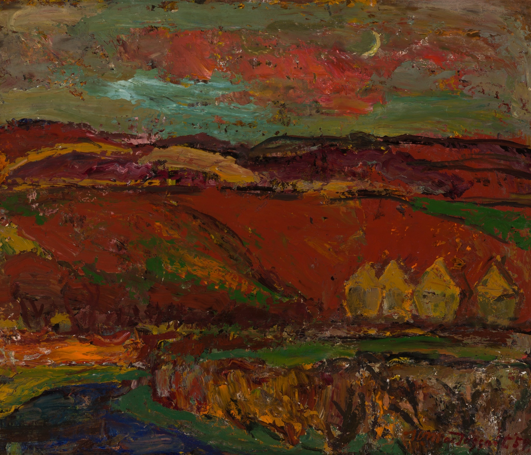 Artwork by Sir William MacTaggart, HARVEST TIME EAST LOTHIAN, Made of oil on board