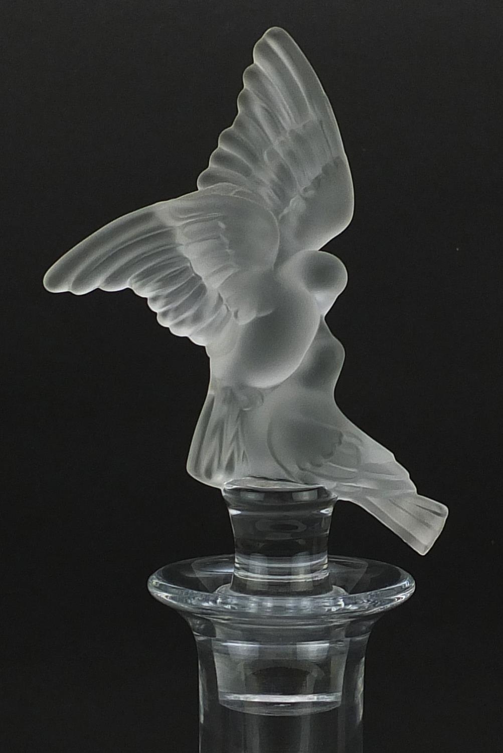 Franklin Mint Faberge Kissing Dove frosted and clear glass decanter MutualArt