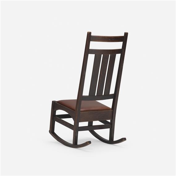 Harvey Ellis | Rare high-back inlaid sewing rocker (Circa 1903) | MutualArt