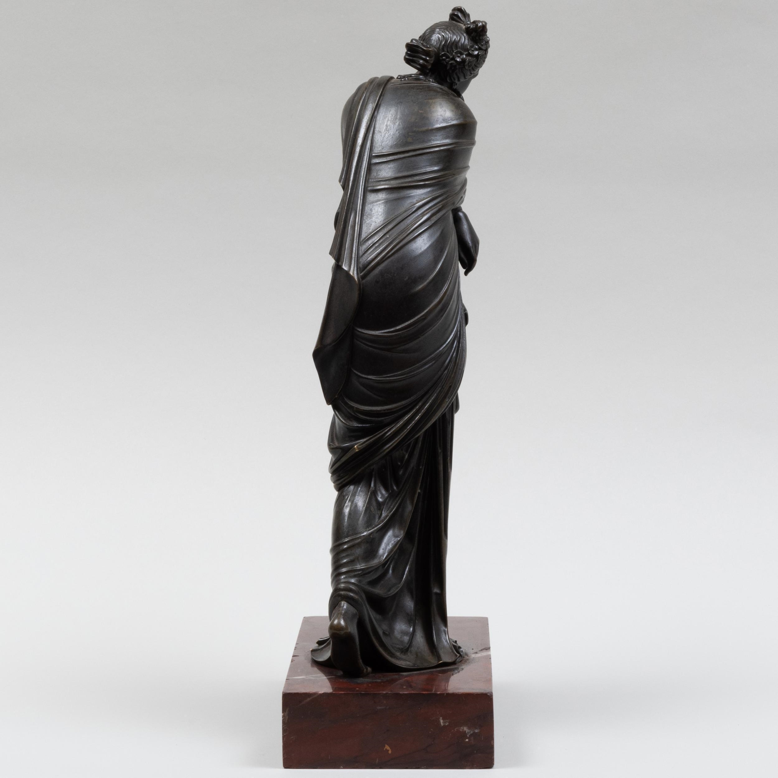 French School French Bronze Model of a Melancholy Vestal Figure