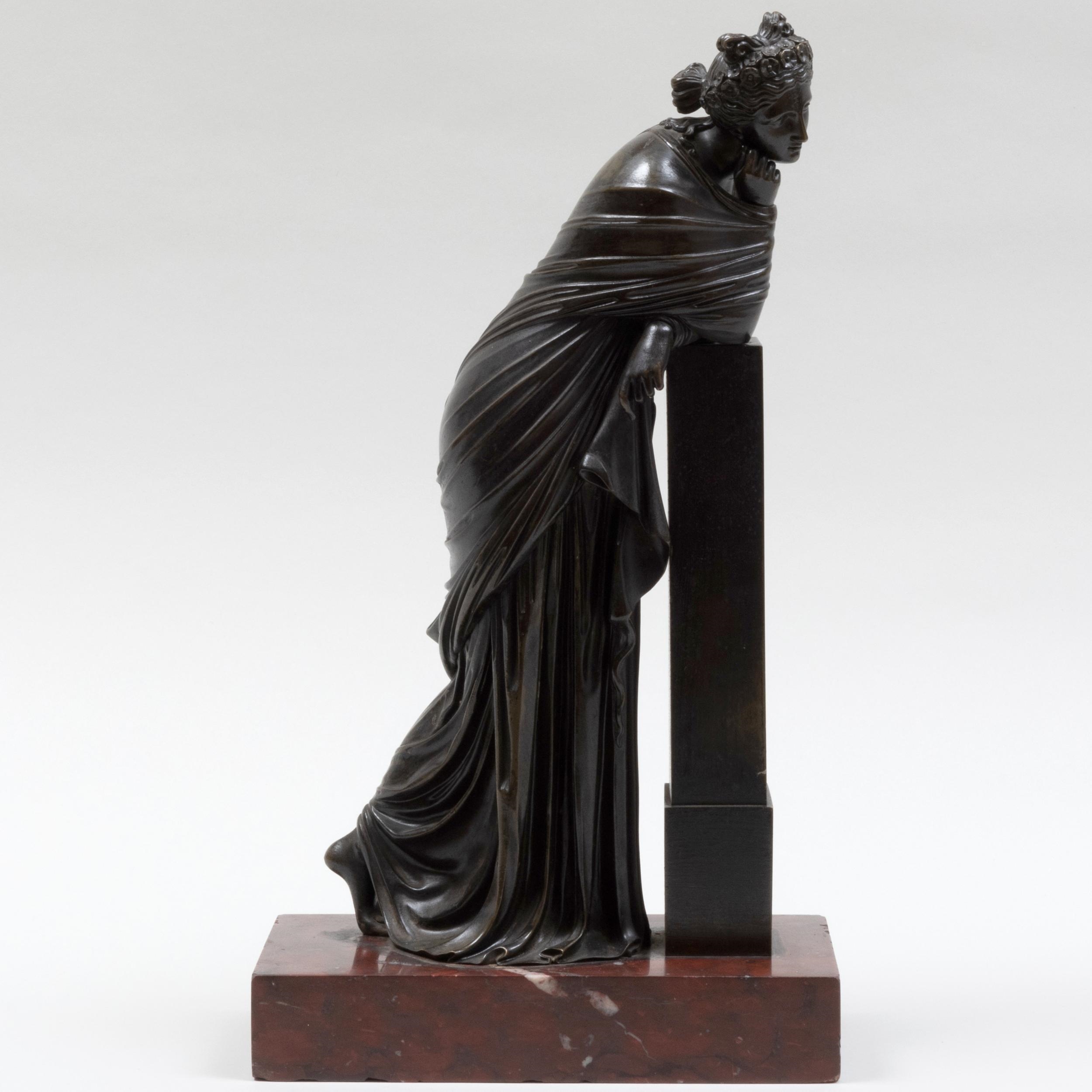 French School French Bronze Model of a Melancholy Vestal Figure