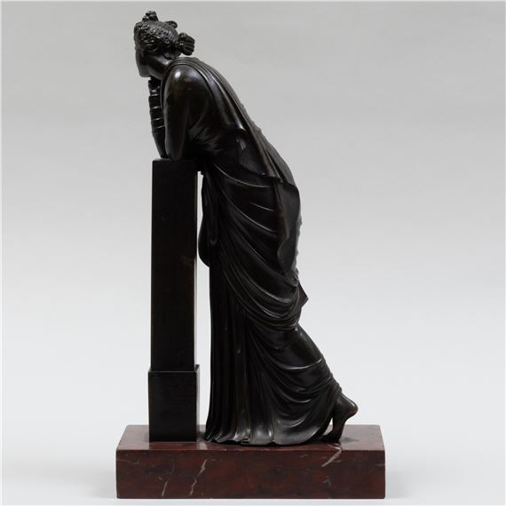 French School French Bronze Model of a Melancholy Vestal Figure