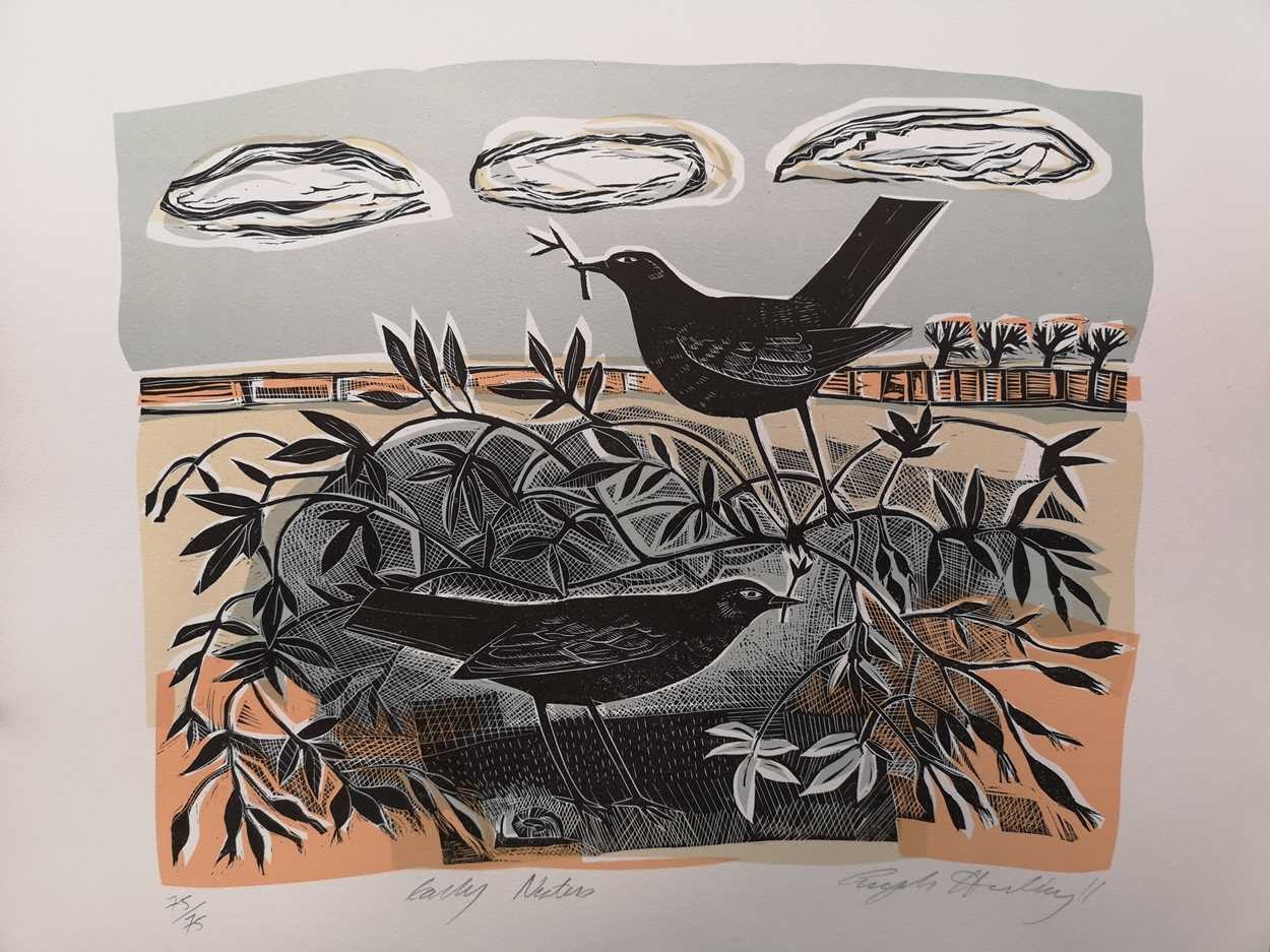 Artwork by Angela Harding, Early Nesters, Made of screenprint