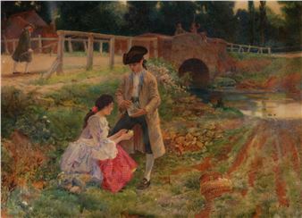 INNES FRIPP 1865 – WATERCOLOUR A romantic moment 56cm by 76cm – signed - Innes Fripp