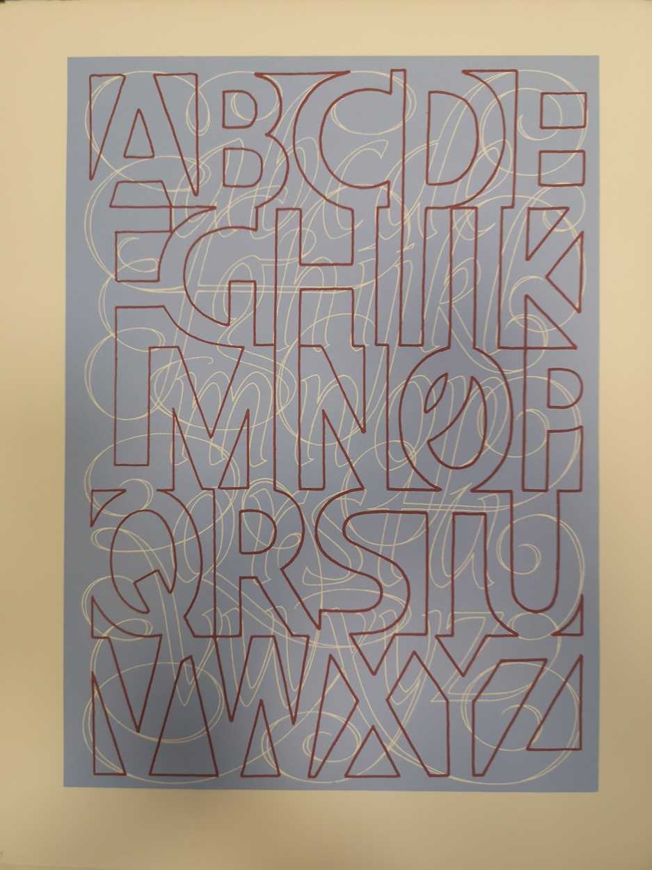 Artwork by David Kindersley, A series of 12 unframed Alphabet, Made of prints