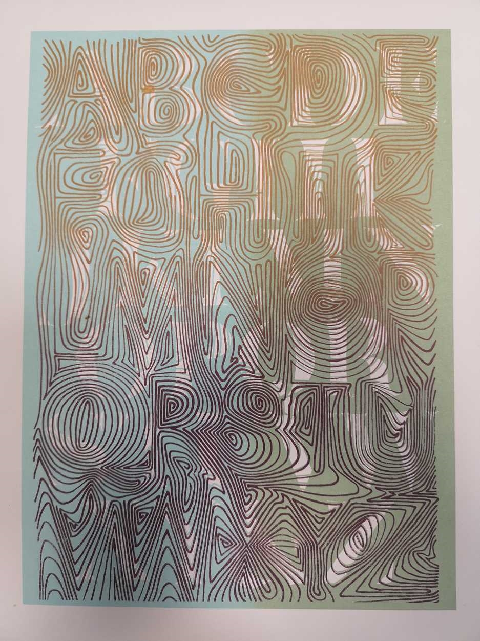 Artwork by David Kindersley, A series of 12 unframed Alphabet, Made of prints