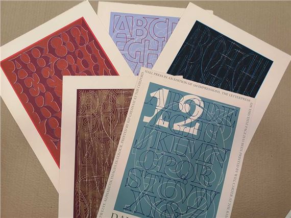 A series of 12 unframed Alphabet by David Kindersley, 1983