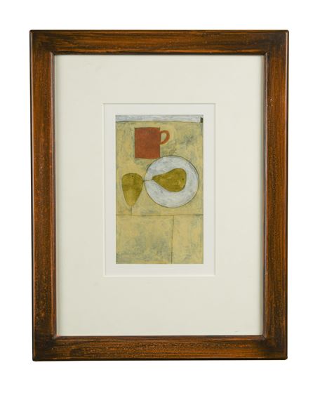 Still Life with Pears and Red Mug by Anthony Gilbert, 1987