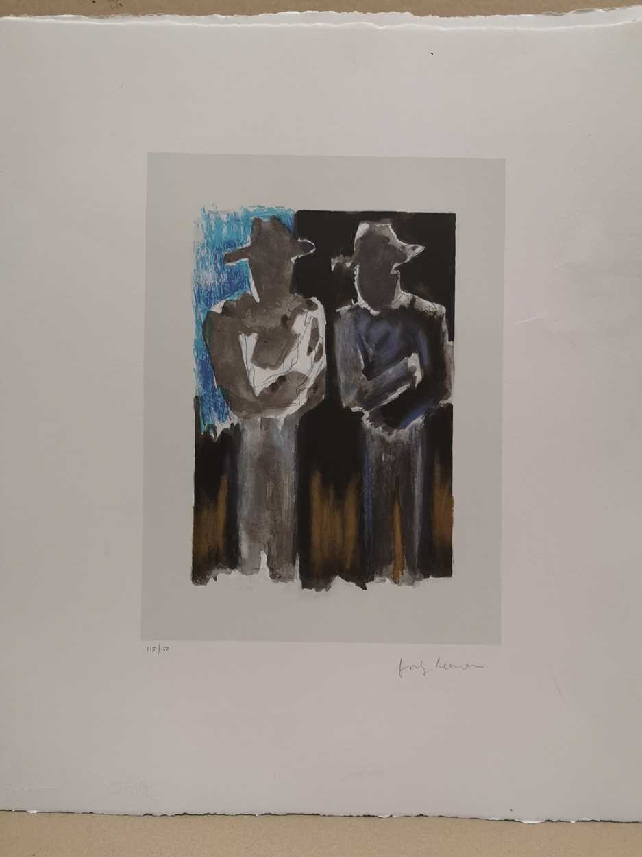 Artwork by Josef Herman, Conversation, Made of lithograph
