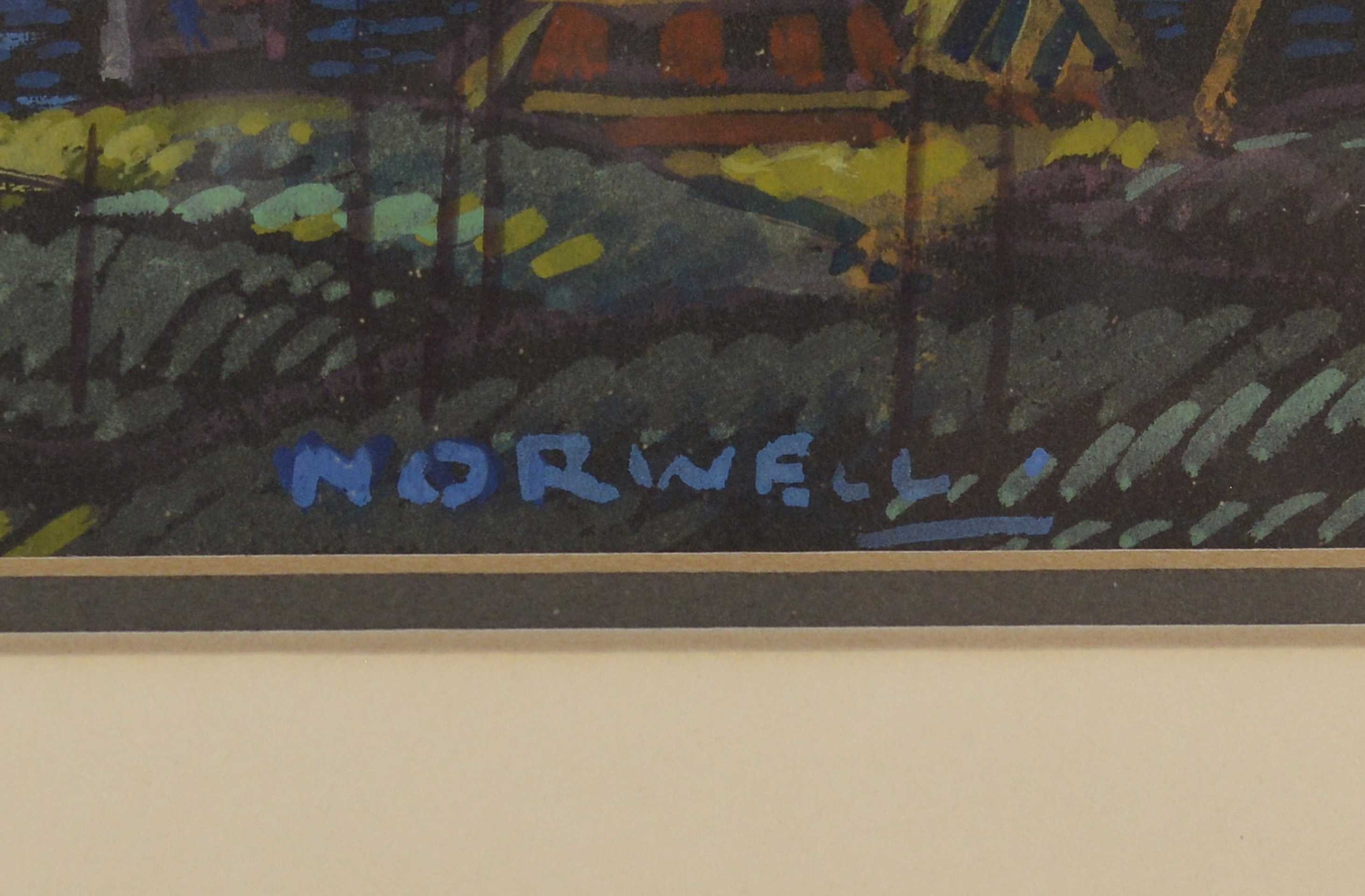 Graham Norwell Totems Aquarelle sur papier, signée en bas à droite