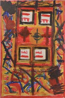 Klimt house Acrylique sur carton, signée au millieu R. Roeder Dimension: 31 1/2" x 47" 80 x 119.4 cm ------------- Roeder, Runhild - Runhild Roeder