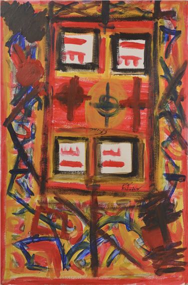 Klimt house Acrylique sur carton, signée au millieu R. Roeder Dimension: 31 1/2" x 47" 80 x 119.4 cm ------------- Roeder, Runhild - Runhild Roeder