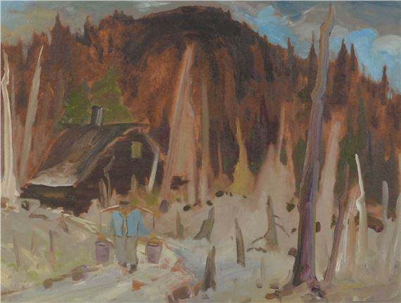 Le porteur d'eau Huile sur isorel, signée au dos L. Tremblay Dimension: 12'' x 16" 30.5 x 40.6 cm ------------- Tremblay, Louis by Louis Tremblay