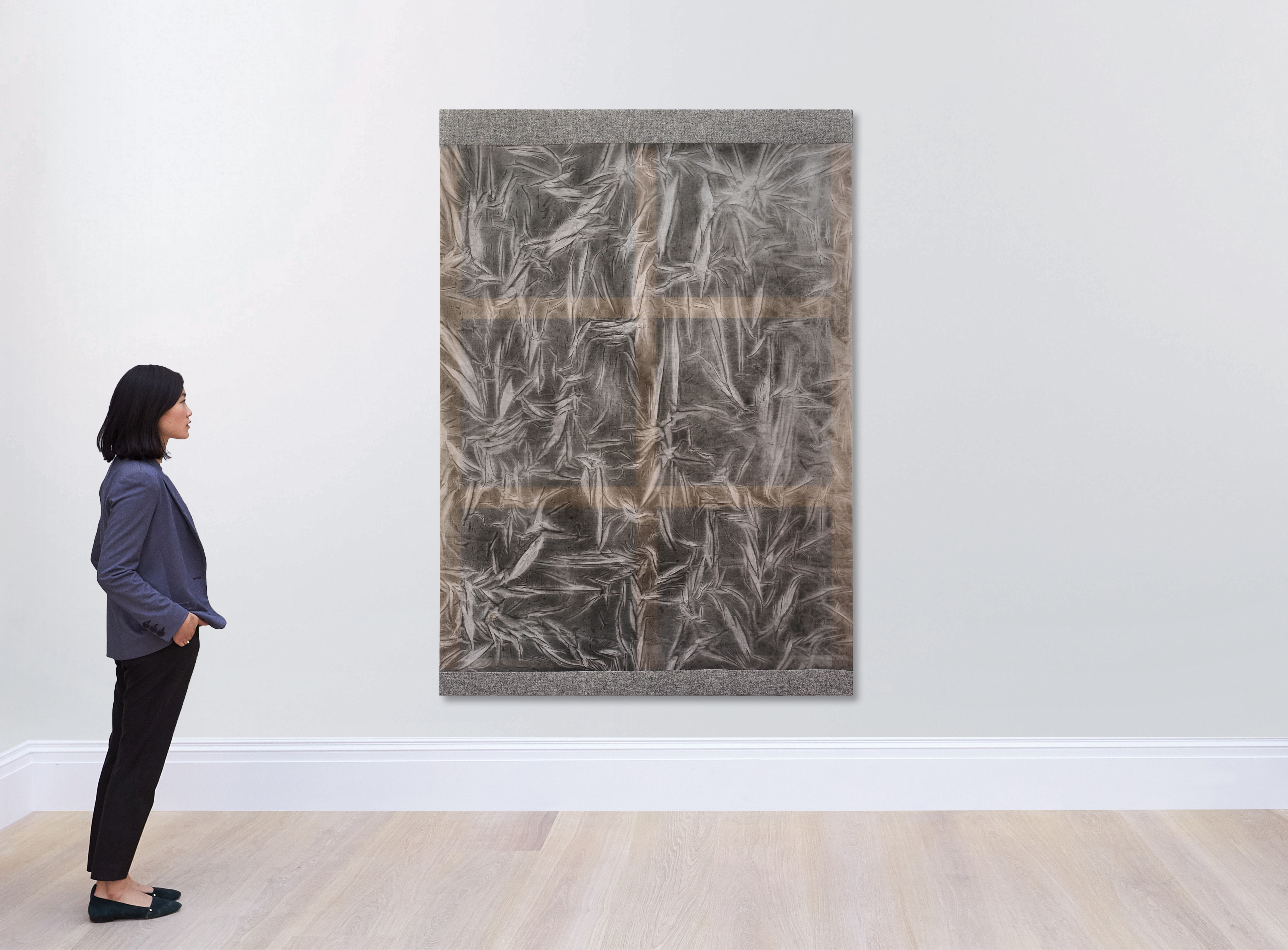 Artwork by Ayan Farah, Farida, Made of Acrylic and fabric dye on cotton