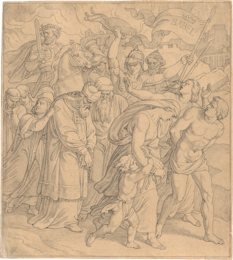 Gustav Jäger | Das Dankesopfer Noahs; Die Juden werden in die ...