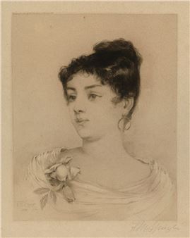 Woman with Rose. - Frederick Moladore Spiegle